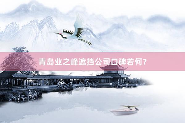 青岛业之峰遮挡公司口碑若何？